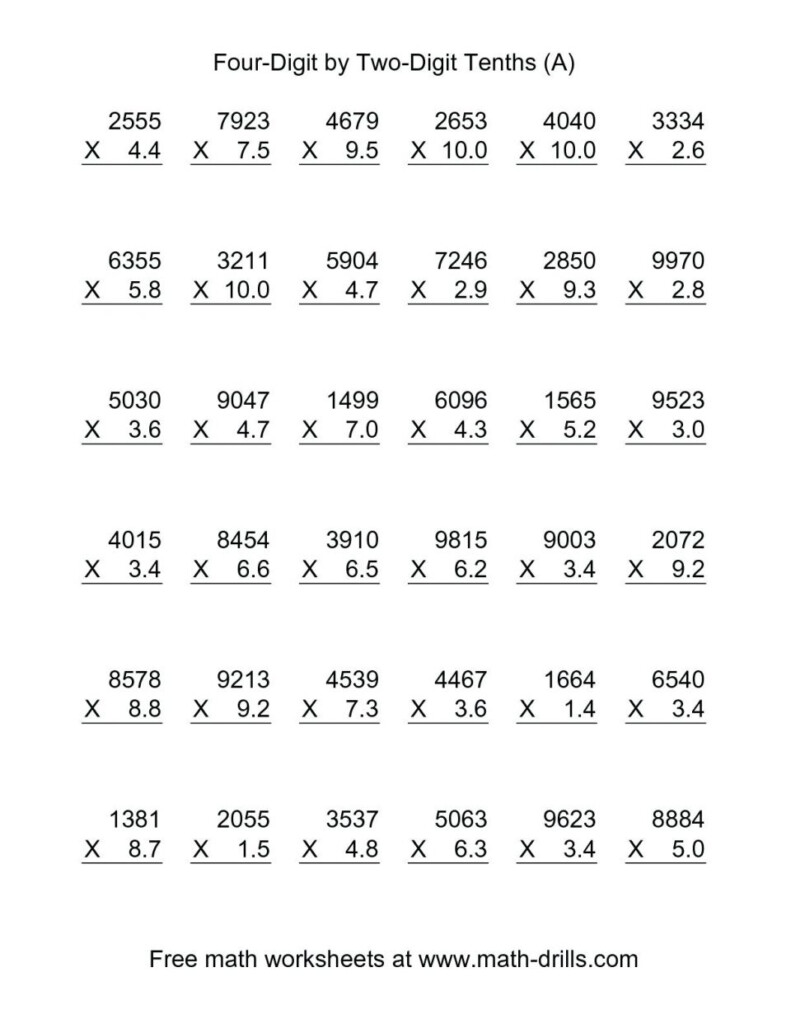 Multiplication Worksheet With Decimals Works | Alicanteapaneca Pertaining To Worksheets On Multiplication For Grade 5 Multiplication Worksheet With Decimals Works | Alicanteapaneca Pertaining To Worksheets On Multiplication For Grade 5