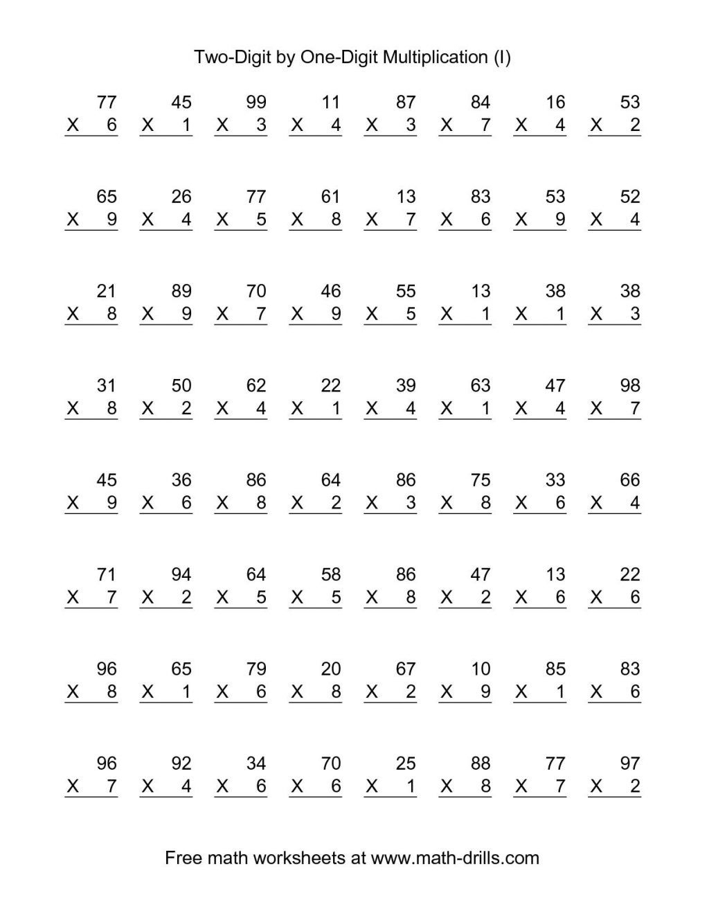 Multiplication Worksheets 6Th Grade Printable inside Multiplication Worksheets 6 Grade