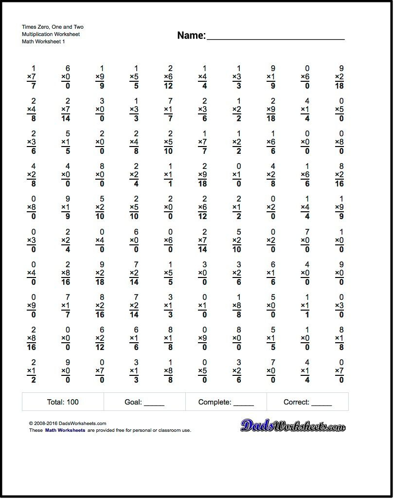 Multiplication Worksheets: Conventional Two Minute Tests in Printable Multiplication Timed Tests