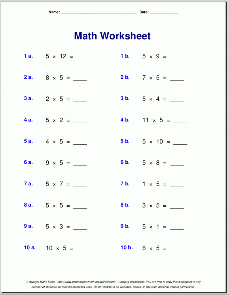 Multiplication Worksheets For Grade 3 | Free Math Worksheets Intended For Multiplication Worksheets 4 Grade