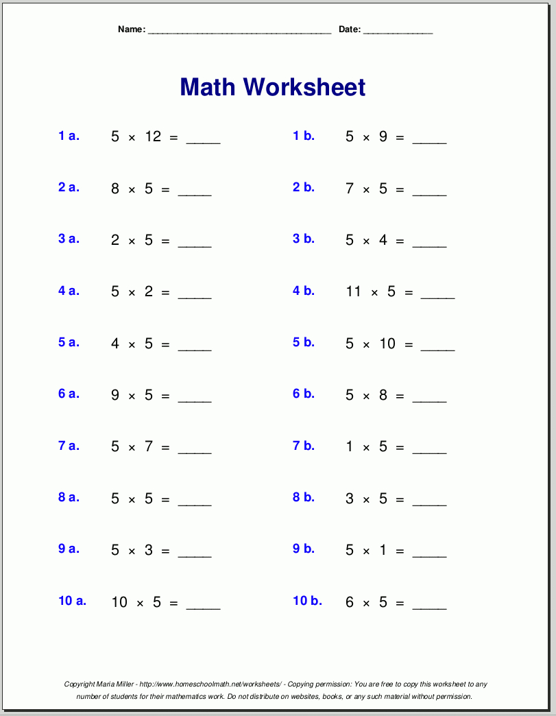 Multiplication Worksheets For Grade 3 | Free Math Worksheets intended for Multiplication Worksheets 4 Grade