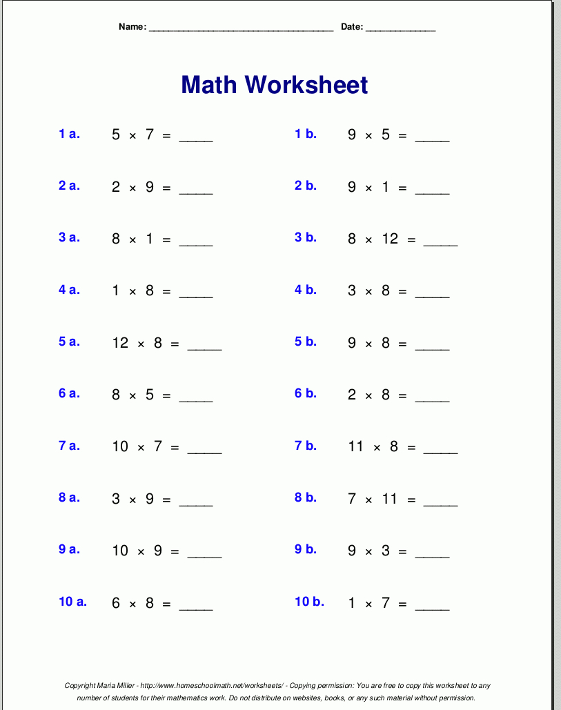 Multiplication Worksheets For Grade 3 regarding Multiplication Worksheets 9 Tables