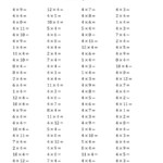 Multiplying 0 To 124 (A) regarding Multiplication Worksheets 4S