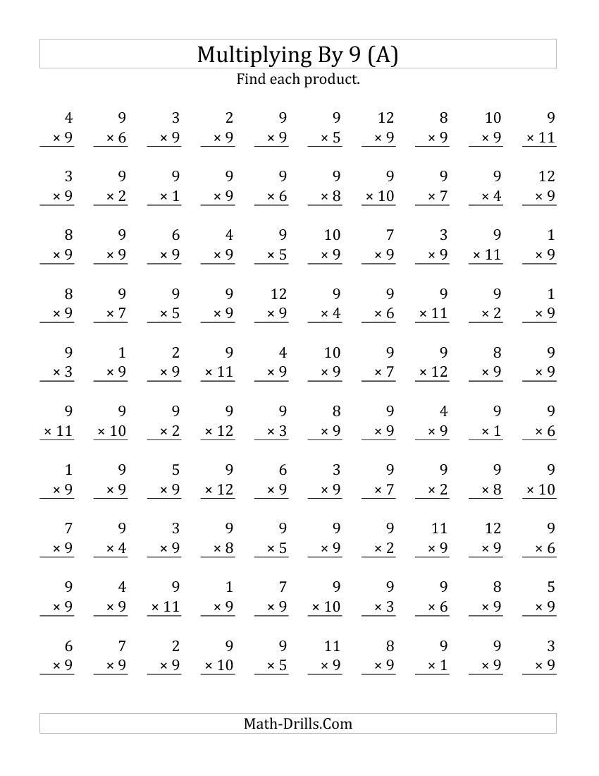 Multiplying 1 To 129 (All) | Multiplication Facts inside 9 Multiplication Worksheets Multiplying 1 To 129 (All) | Multiplication Facts inside 9 Multiplication Worksheets