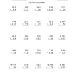 Multiplying 3-Digit2-Digit Numbers With Various Decimal intended for Worksheets Multiplication Of Decimals