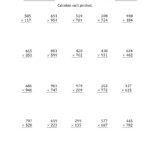 Multiplying 3-Digit3-Digit Numbers (A) intended for Printable Long Multiplication Worksheets