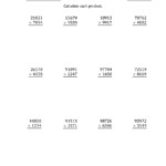Multiplying 5 Digit4 Digit Numbers (A) With Multiplication Worksheets 4S And 5S
