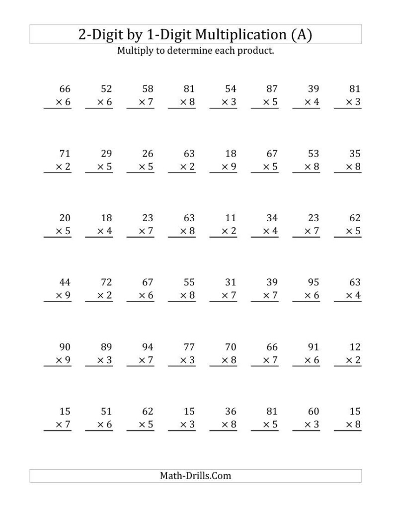 Multiplying A 2 Digit Numbera 1 Digit Number (All Regarding Multiplication Worksheets X3 And X4 Multiplying A 2 Digit Numbera 1 Digit Number (All Regarding Multiplication Worksheets X3 And X4
