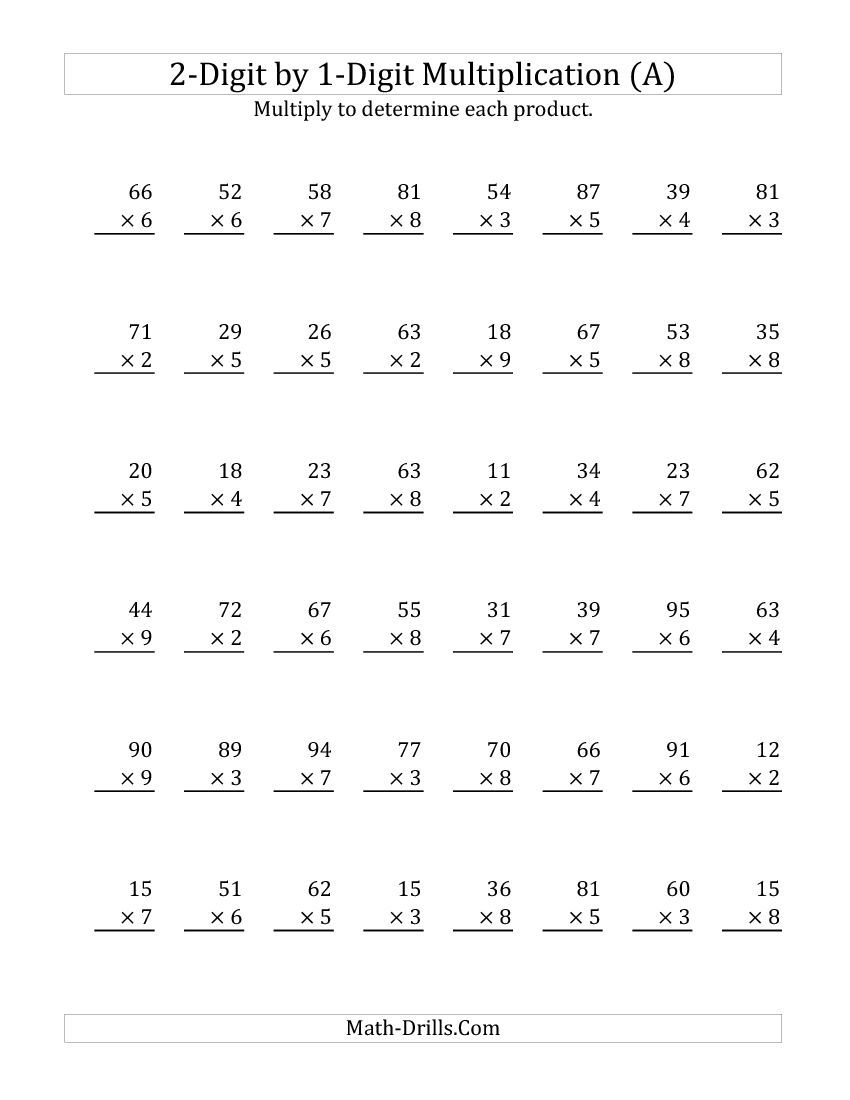 Multiplying A 2-Digit Numbera 1-Digit Number (All regarding Multiplication Worksheets X3 And X4 Multiplying A 2-Digit Numbera 1-Digit Number (All regarding Multiplication Worksheets X3 And X4