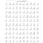 Multiplying9 To 11 With Factors 1 To 12 (100 Questions) (A) in Multiplication Worksheets Up To 10