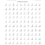 Multiplyinganchor Facts 0, 1, 2, 5 And 10 (Other Factor for 0 Multiplication Worksheets