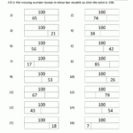Number Bonds Worksheets To 100 With Multiplication Worksheets 50 Problems