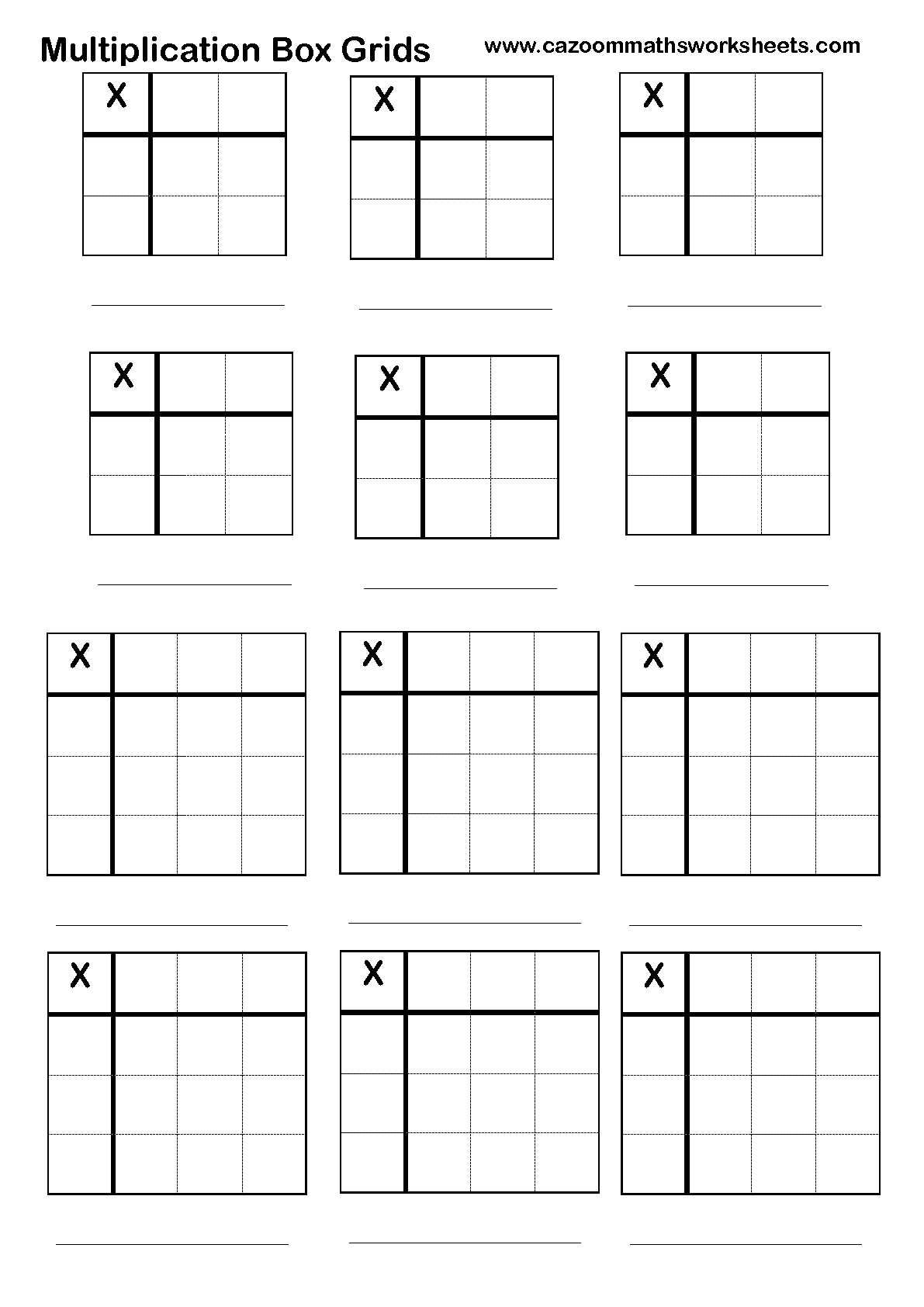 Number Resources, Math Worksheets | Math Worksheets, Math in Printable Multiplication Grid Method
