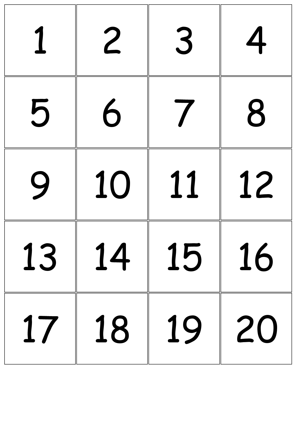 Number+Cards+1-20 | Free Printable Numbers, Number pertaining to Large Printable Multiplication Flash Cards