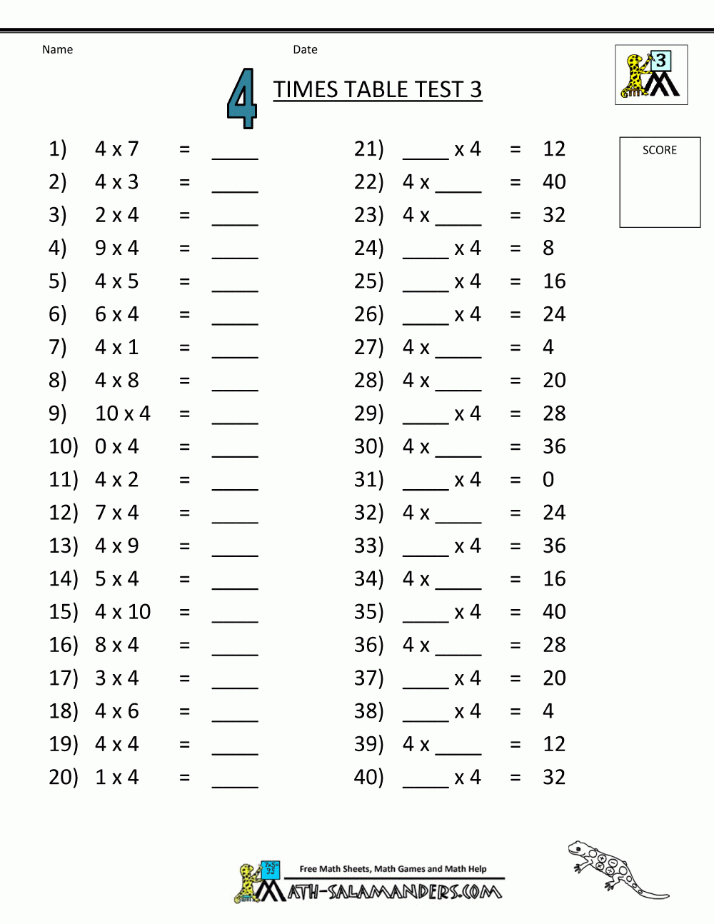 Multiplication Worksheets X3 And X4 PrintableMultiplication