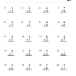 Practice Worksheet With Single Digit Multiplication   20 Pertaining To Printable Multiplication Drills