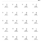 Practice Worksheet With Single Digit Multiplication - 20 pertaining to Printable Multiplication Drills