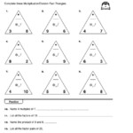 Printable Fact Triangles Worksheets | Activity Shelter Intended For Printable Multiplication Triangles