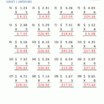 Printable Multiplication Sheet 5Th Grade for Worksheets Multiplication Of Decimals