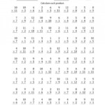 Printable Multiplication Sheet 5Th Grade Math Facts throughout Printable Multiplication Test