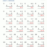 Printable Multiplication Sheets 5Th Grade In Free Printable Long Multiplication