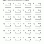 Printable Multiplication Sheets 5Th Grade Pertaining To Worksheets Multiplication Of Decimals