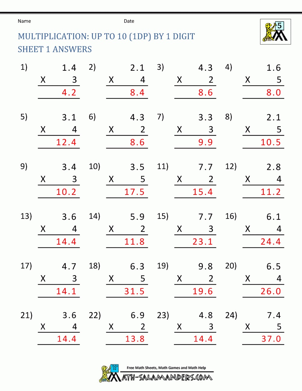 Printable Multiplication Sheets 5Th Grade with Printable Multiplication Worksheets Grade 5