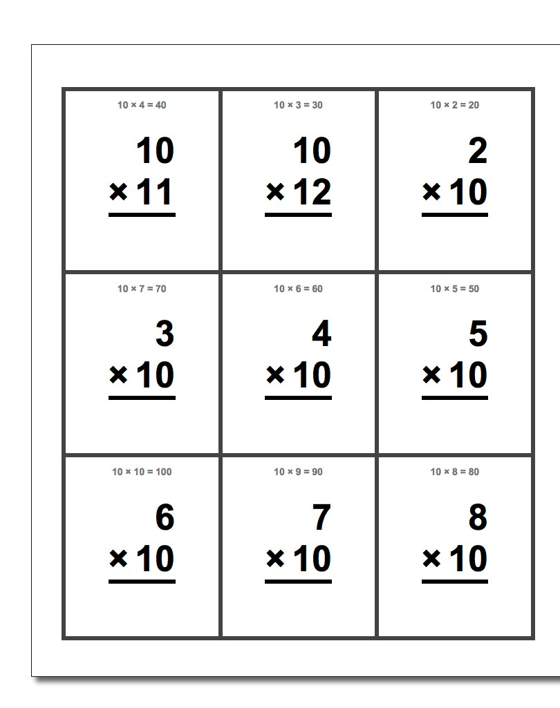 Printable Multiplication Table Flash Cards | Download Them with Large Printable Multiplication Flash Cards