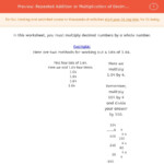 Repeated Addition Or Multiplication Of Decimalsa Whole within Worksheets Multiplication Of Decimals