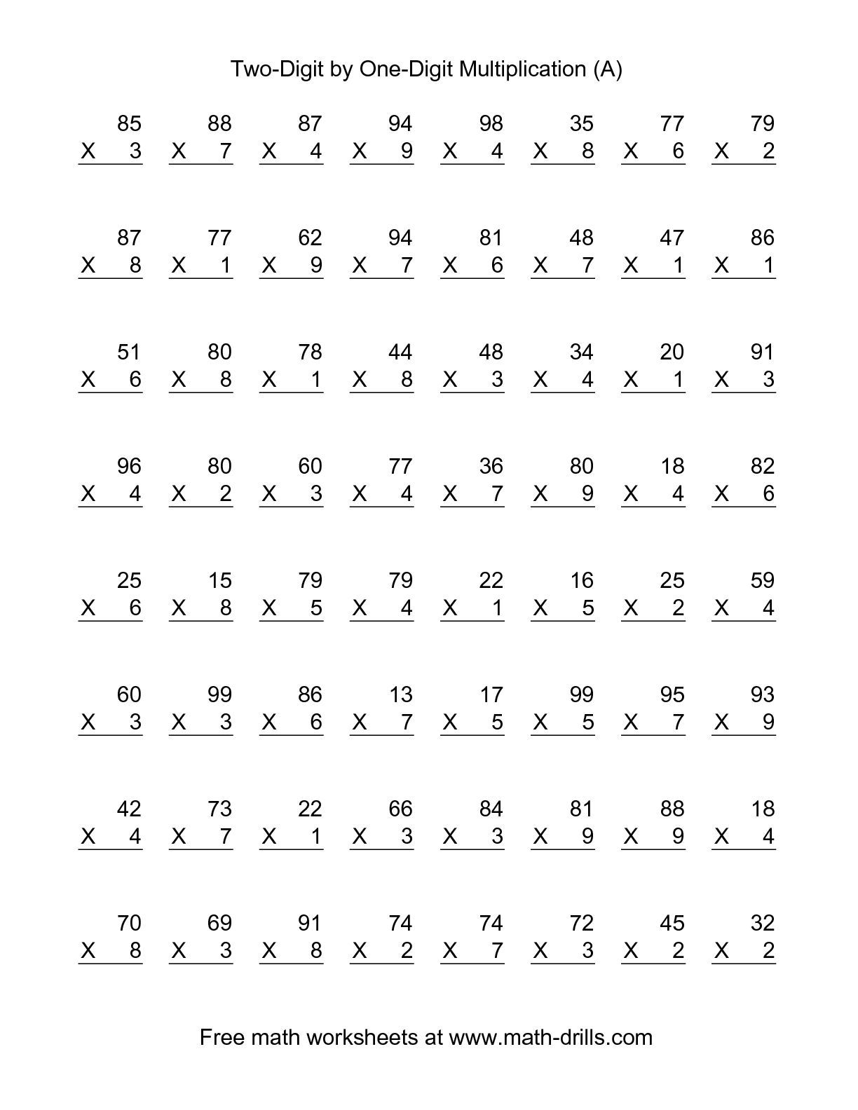 Second Grade Mathltiplication Worksheets 2Nd For All Math intended for Printable Multiplication Worksheets 2Nd Grade