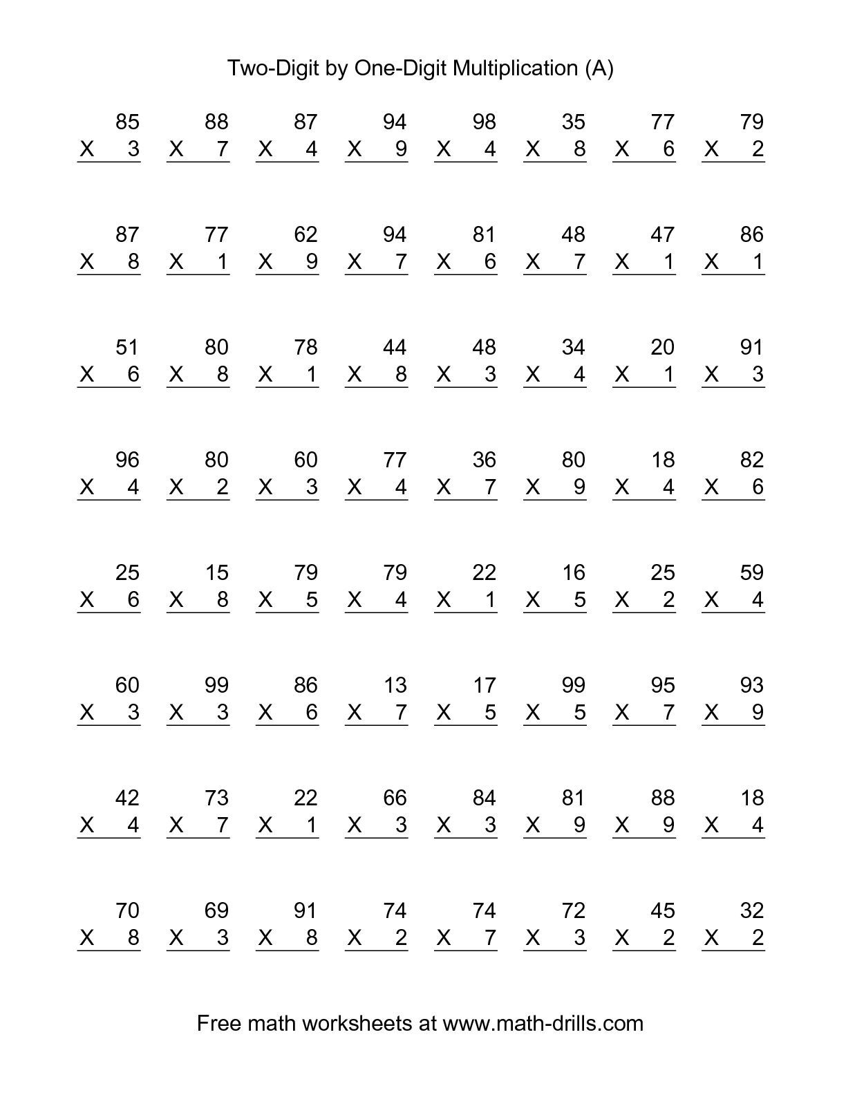 Second Grade Mathltiplication Worksheets 2Nd For All Math throughout Worksheets Multiplication Pdf