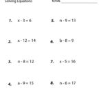 Seventh Grade Solving Equations Worksheet Printable | Math in Multiplication Worksheets 7Th Grade