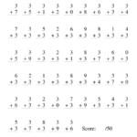 Single Digit Addition    50 Vertical Questions    Adding Inside Multiplication Worksheets Vertical