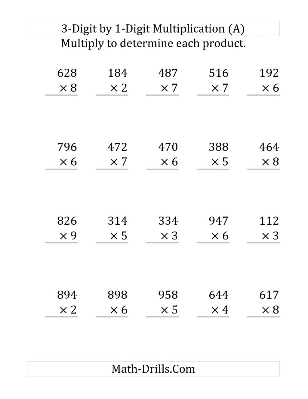 Single Multiplication Worksheet | Printable Worksheets And throughout Multiplication Worksheets Horizontal Single Multiplication Worksheet | Printable Worksheets And throughout Multiplication Worksheets Horizontal