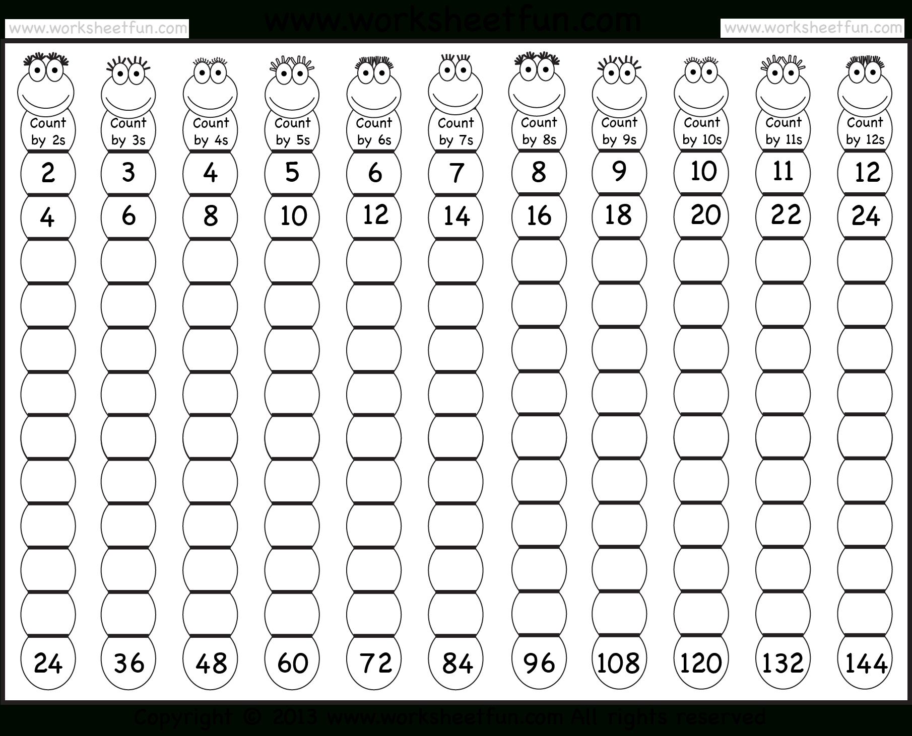 Skip Counting | Skip Counting2, 3, 4, 5, 6, 7, 8, 9, 10 with Multiplication Worksheets 6 7 8 9