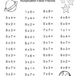 Space Theme - 4Th Grade Math Practice Sheets intended for Free Printable Multiplication Quiz Worksheets