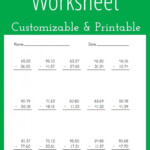 Subtracting Decimals Worksheet - Customizable And Printable within Printable Decimal Multiplication Games