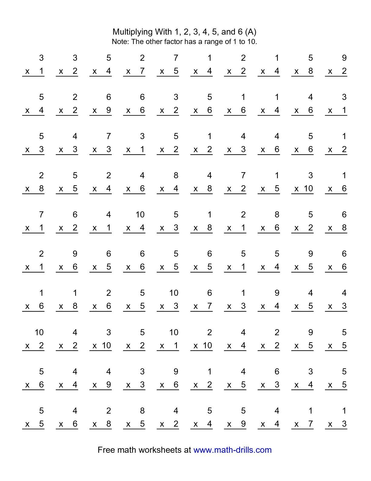 Timed Test For Multiplication Facts