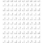 The 100 Vertical Questions -- Multiplication Facts -- 6-7 intended for Printable Multiplication Worksheets 1-12