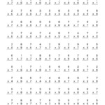 The 100 Vertical Questions -- Multiplication Facts -- 6-8 in Multiplication Worksheets 6S And 7S