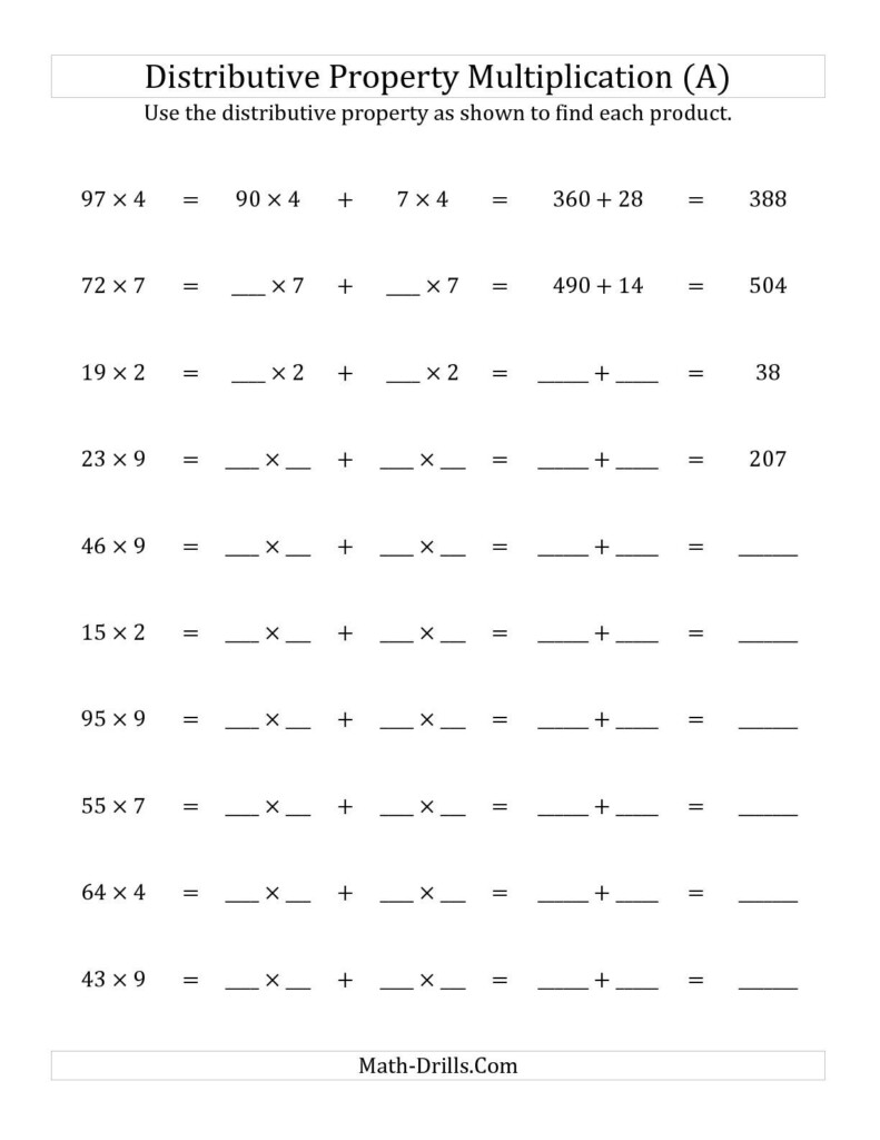 The Multiply 2 Digit1 Digit Numbers Using The Intended For O Multiplication Worksheets