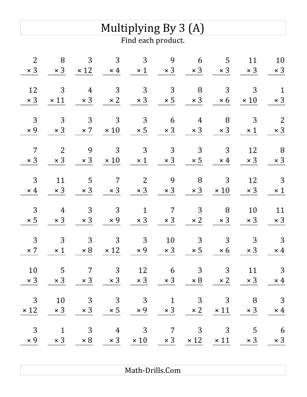 The Multiplying 1 To 123 (A) Math Worksheet From The inside Multiplication Worksheets 8X