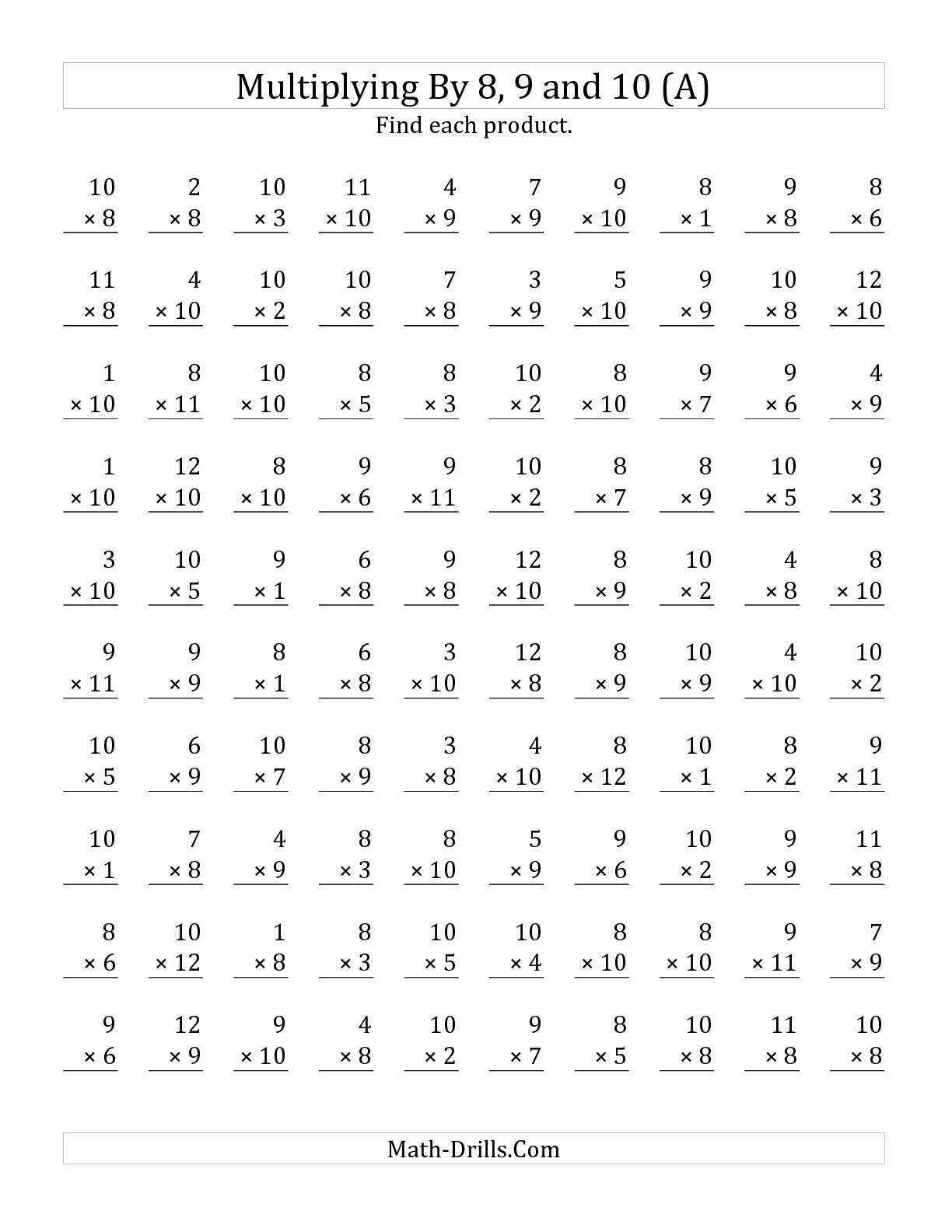 The Multiplying 1 To 128, 9 And 10 (A) | Multiplication within 9 Multiplication Worksheets The Multiplying 1 To 128, 9 And 10 (A) | Multiplication within 9 Multiplication Worksheets