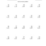 The Multiplying 2-Digit2-Digit Numbers (A) Math throughout Worksheets Multiplication 2