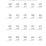 The Multiplying A 3-Digit Numbera 1-Digit Number (Large within Printable Long Multiplication Worksheets