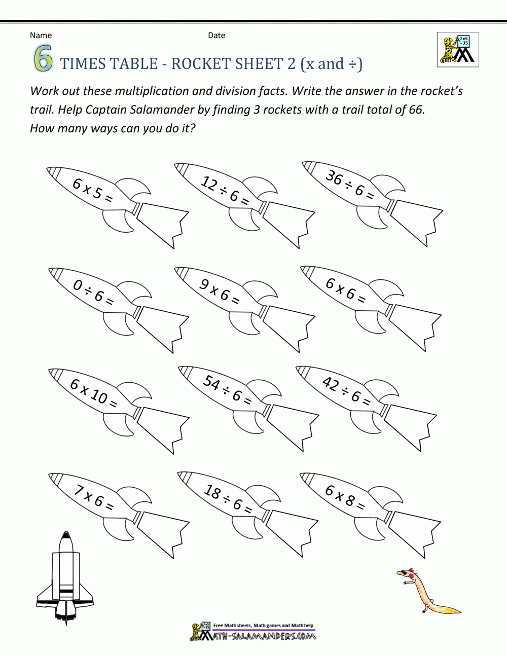 Times Table Worksheets - 6 Times Table Sheets in Printable Multiplication Worksheets 6 Times Tables