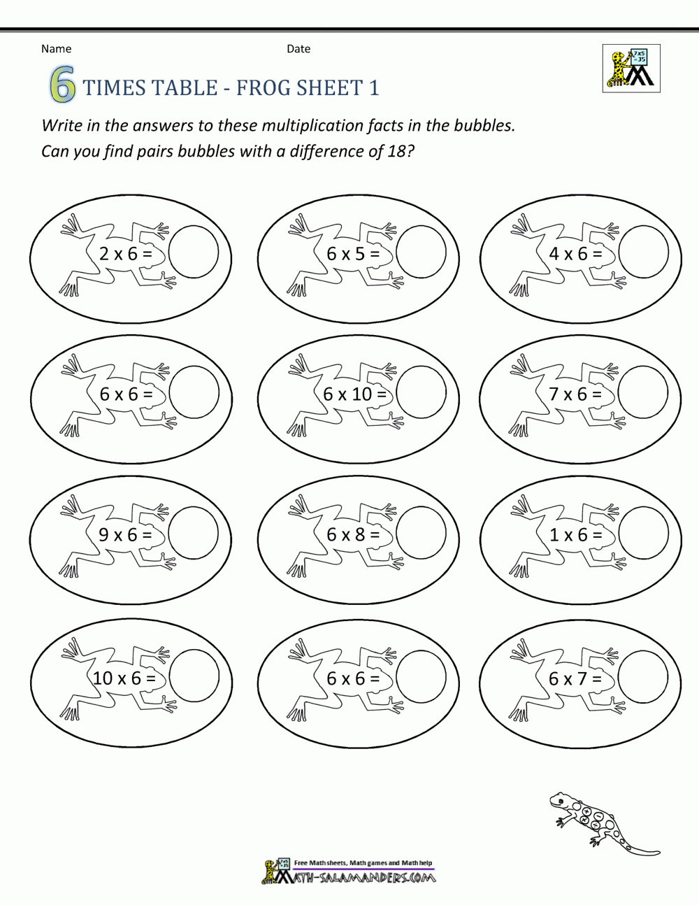 Times Table Worksheets – 6 Times Table Sheets intended for Multiplication Worksheets 6 Times Tables Times Table Worksheets - 6 Times Table Sheets intended for Multiplication Worksheets 6 Times Tables