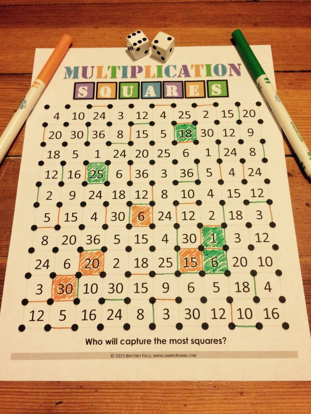 We've &quot;mathified&quot; The Squares Game! | Math 3Rd - 5Th | Math with regard to Printable Multiplication Squares Game
