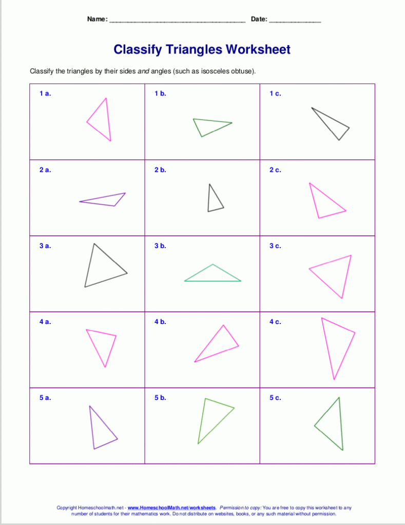 Worksheets For Classifying Trianglessides, Angles, Or Pertaining To Printable Multiplication Triangles Worksheets For Classifying Trianglessides, Angles, Or Pertaining To Printable Multiplication Triangles