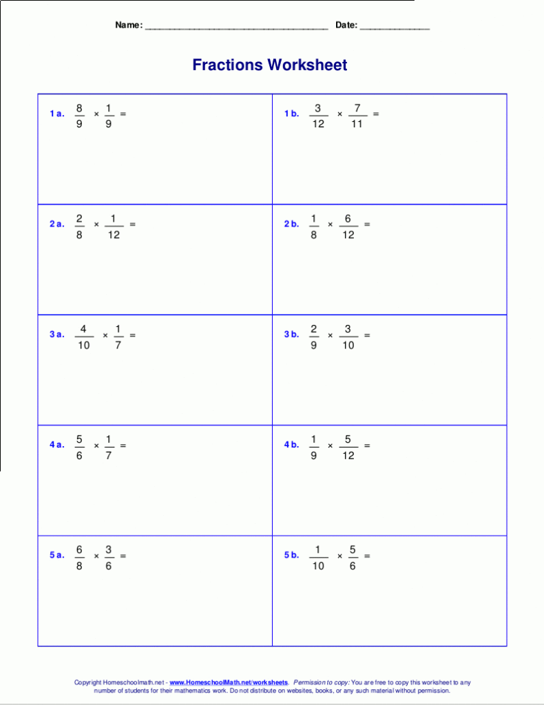 Worksheets For Fraction Multiplication With Multiplication Worksheets 7Th Grade Pdf